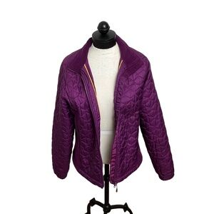 L.L.Bean Purple Orange Thinsulate Quilted Full Zip Activewear Jacket Size M‎